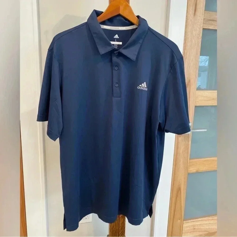 Adidas Ultimate 365 Solid Polo Athletic Golf Shirt Short Sleeve Navy Men’s L NWT